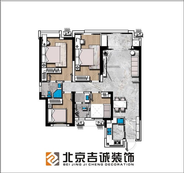 新城名昱-四居-現代風格效果圖裝修設計理念